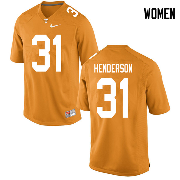 Women #31 D.J. Henderson Tennessee Volunteers College Football Jerseys Sale-Orange